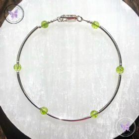 Peridot & Silver Bangle Bracelet